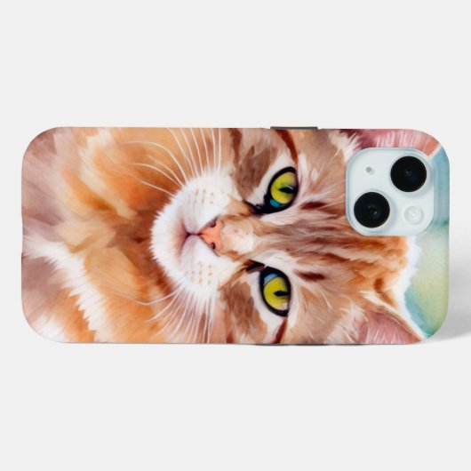 かわいいオレンジ色の猫 Case-Mate iPhoneケース (裏面 (横))