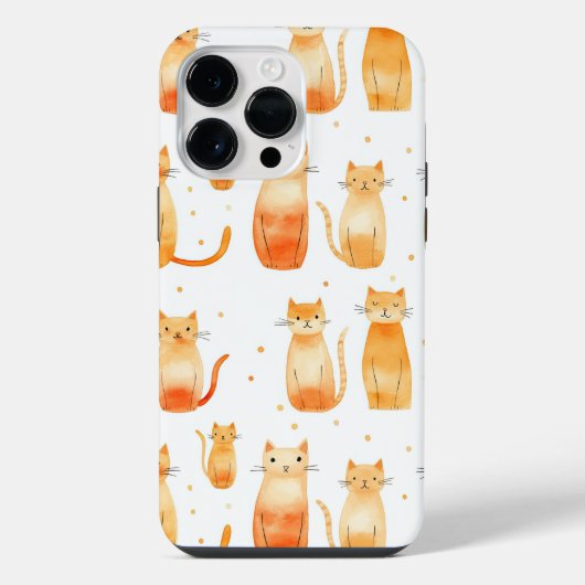 かわいいオレンジ色の猫 iPhoneケース (裏面)