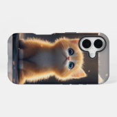 かわいいオレンジ色の猫 iPhone 16ケース (裏面横)