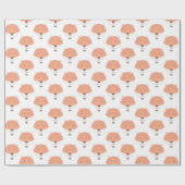 かわいいオレンジ色の白キツネホットエアバルーンベビーシャワー ラッピングペーパー (フラット)