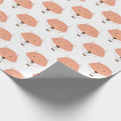 かわいいオレンジ色の白キツネホットエアバルーンベビーシャワー ラッピングペーパー (角)