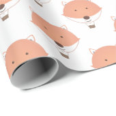 かわいいオレンジ色の白キツネホットエアバルーンベビーシャワー ラッピングペーパー (ロールコーナー)