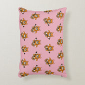 かわいいオレンジ色の白遊猫のギター漫画 アクセントクッション (正面(垂直))