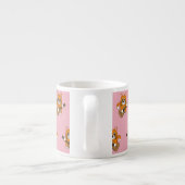 かわいいオレンジ色の白遊猫のギター漫画 エスプレッソカップ (裏面)