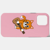 かわいいオレンジ色の白遊猫のギター漫画 Case-Mate iPhoneケース (裏面 (横))