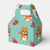 かわいいオレンジ色の白食べ猫の赤りんご漫画 フェイバーボックス (裏面サイド)