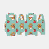 かわいいオレンジ色の白食べ猫の赤りんご漫画 フェイバーボックス (折り畳みなし)