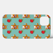 かわいいオレンジ色の白食べ猫の赤りんご漫画 Case-Mate iPhoneケース (裏面 (横))
