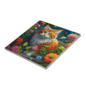 かわいいオレンジ色の花 タイル (側面)