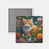 かわいいオレンジ色の花 マグネット (正面/裏面)