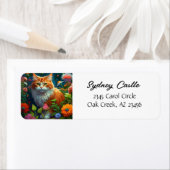 かわいいオレンジ色の花 ラベル (インサイチュ)