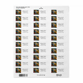 かわいいオレンジ色の花 ラベル (フルシート)