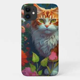かわいいオレンジ色の花 iPhone 11 ケース
