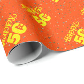 かわいいオレンジ色の誕生日 ラッピングペーパー (ロールコーナー)