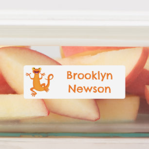 かわいいオレンジ色の踊りパーソナライズされた ラベル