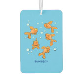 かわいいオレンジ色の金魚の漫画イラストレーション カーエアーフレッシュナー (裏面)