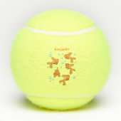 かわいいオレンジ色の金魚の漫画イラストレーション テニスボール (裏面)