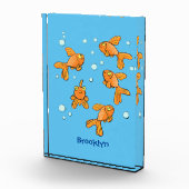 かわいいオレンジ色の金魚の漫画イラストレーション フォトブロック (右)