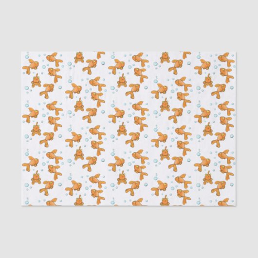 かわいいオレンジ色の金魚の漫画イラストレーション 薄葉紙 (正面)