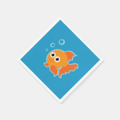 かわいいオレンジ色の金魚 スタンダードカクテルナプキン (角)