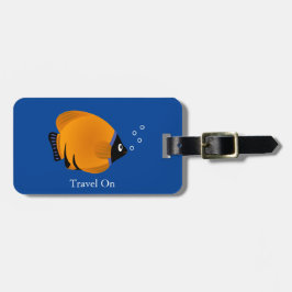 かわいいオレンジ色の魚がパーソナライズ ラゲッジタグ