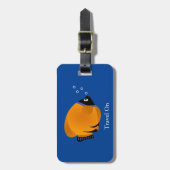 かわいいオレンジ色の魚がパーソナライズ ラゲッジタグ (正面縦)