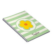 かわいいオレンジ色の黄色と緑の花 ノートブック (右側)