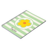 かわいいオレンジ色の黄色と緑の花 ノートブック (左側)