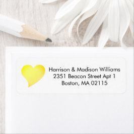 かわいいオレンジ色の黄色のハートカスタム差出人住所 ラベル