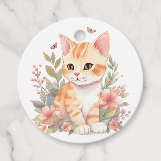 かわいいオレンジ虎猫キッテンサンキュー フェイバータグ (正面)