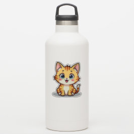 かわいいオレンジ虎猫キッテンハート眼 シール