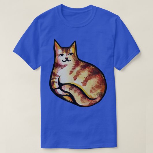 かわいいオレンジ虎猫キティ猫アートおもしろい猫ママ Tシャツ (デザイン正面)
