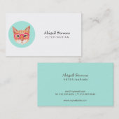 かわいいオレンジ虎猫猫身に着けているガラス 名刺 (正面/裏面)