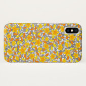 かわいいオレンジ黄色白い花の模様 Case-Mate iPhoneケース (裏面(横))