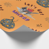 かわいいオレンジ、いたずらをしたり楽しんだりしよう ラッピングペーパー (角)