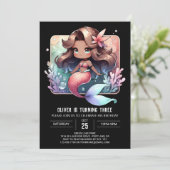 かわいいオーシャンメルメイドの誕生日 招待状 (スタンド正面)