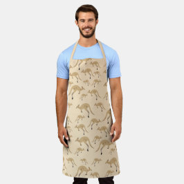 かわいいオーストラリアのカンガルー柄 エプロン
