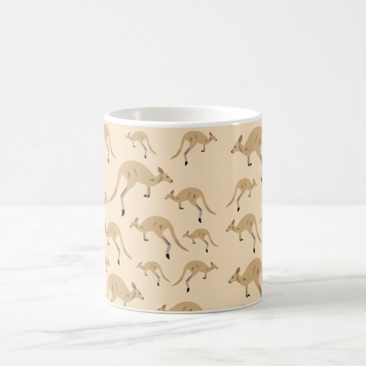 かわいいオーストラリアのカンガルー柄 コーヒーマグカップ (中央)