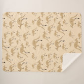 かわいいオーストラリアのカンガルー柄 シェルパブランケット (正面(横))