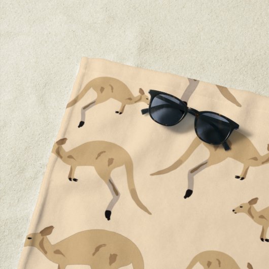 かわいいオーストラリアのカンガルー柄 ビーチタオル (インサイチュ)