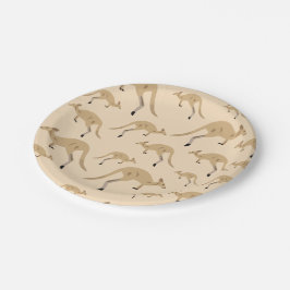 かわいいオーストラリアのカンガルー柄 ペーパープレート