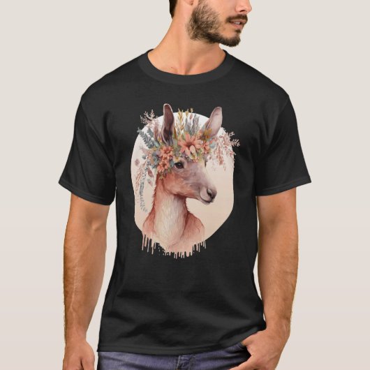 かわいいオーストラリアのカンガルー花クラウン動物 Tシャツ (正面)