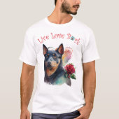 かわいいオーストラリアのケルパイドッグフローラ Tシャツ (正面)