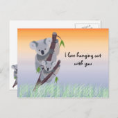 かわいいオーストラリアのコアラの郵便はがき ポストカード (正面/裏面)