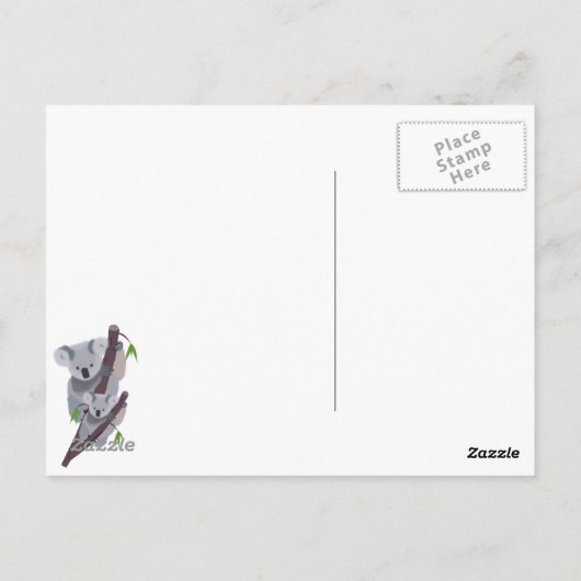 かわいいオーストラリアのコアラの郵便はがき ポストカード (裏面)
