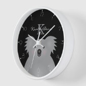 かわいいオーストラリアのコアラはあなたの一流のモノグラムを加えます 壁時計 (傾斜)