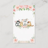 かわいいオーストラリアの動物たちピンクのフローラおむつラッフル  エンクロージャーカード (裏面)