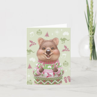 かわいいオーストラリアの動物のクリスマスカード-クォッカ シーズンカード