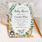 かわいいオーストラリアの動物の緑の赤ちゃんシャワー 招待状