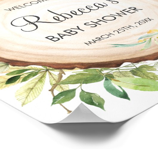 かわいいオーストラリアの動物の赤ちゃんシャワー歓迎サイン ポスター (角)